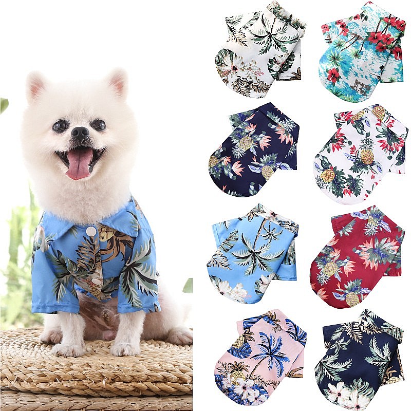 Summer Dog Clothing - هاواي شاطئ نمط الكلب الملابس الكلب