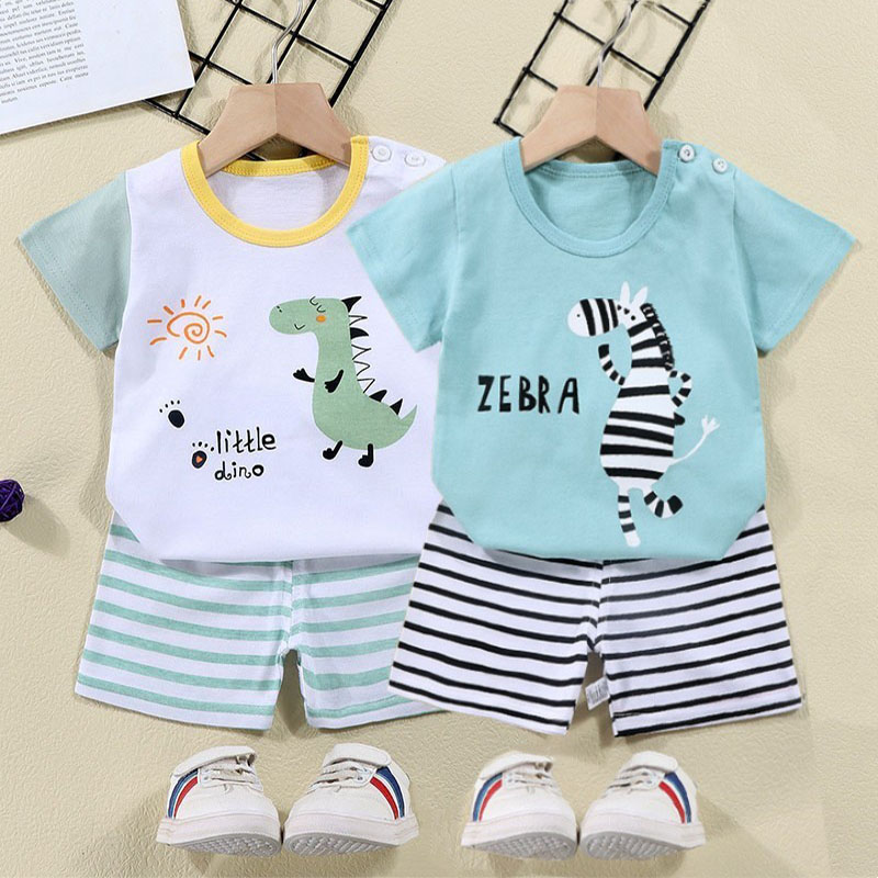 Summer Clothing Baby Boy - القطن تيز + السراويل 2 قطعة