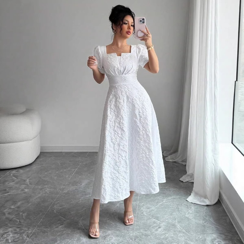 فستان نسائي أبيض متوسط الطول م - مراجعة Sundress Midi Floral وسعره