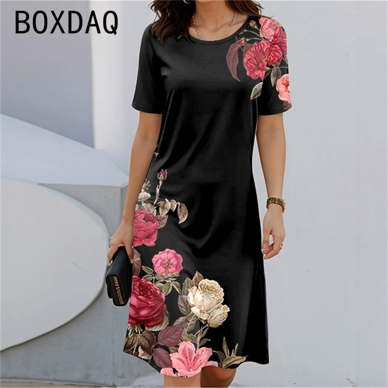 فستان بوهيمي بأكمام قصيرة ورقب - مراجعة Sundress Midi Floral وسعره