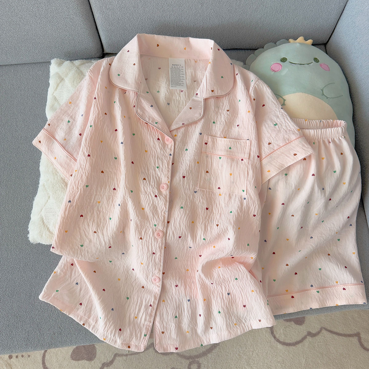 طقم بيجامة نسائية من القطن بنق - مراجعة Summer Clothing Cheap وسعره
