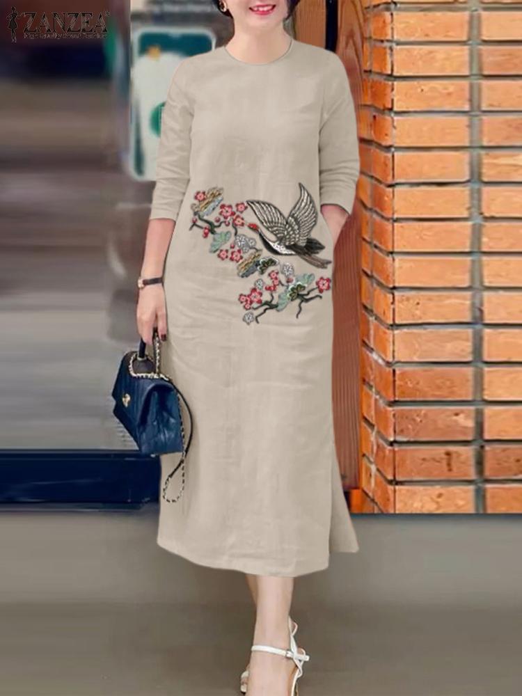 فستان صيفي نسائي عتيق مطرز من  - مراجعة Sundress Midi Floral وسعره