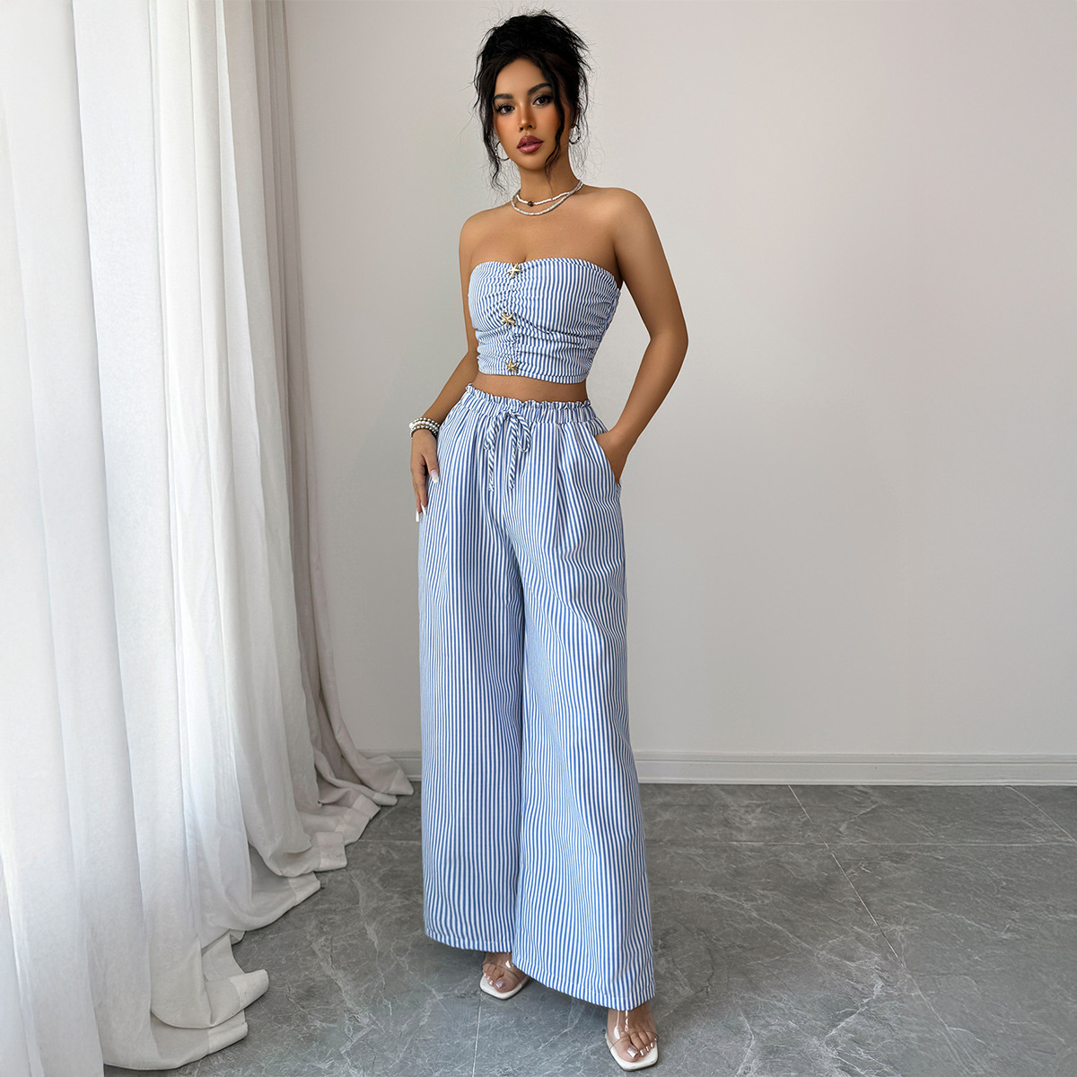 فستان نسائي أنيق بتصميم مخطط و - مراجعة Summer Clothing Italy وسعره