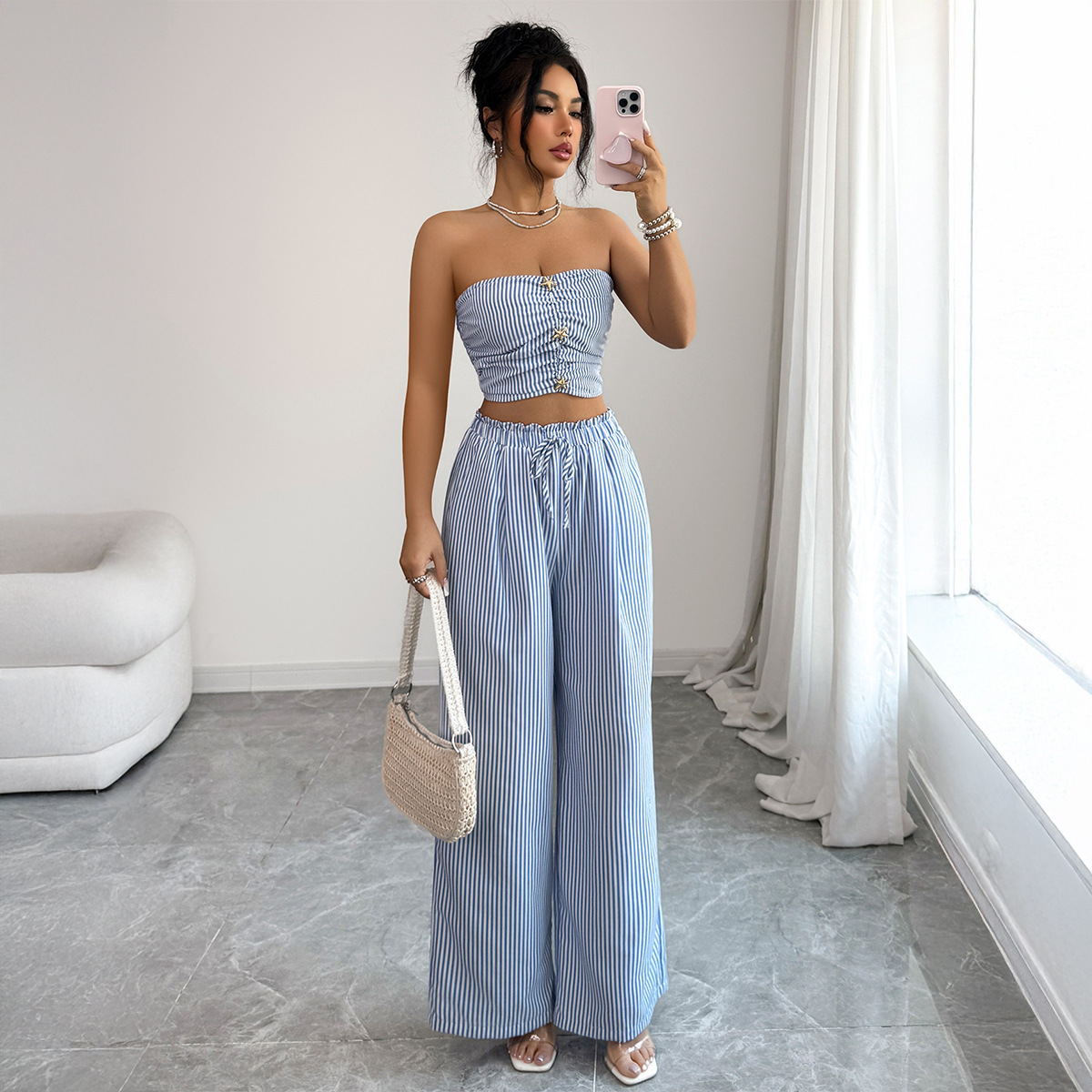 فستان نسائي أنيق بتصميم مخطط و - مراجعة Summer Clothing Italy وسعره