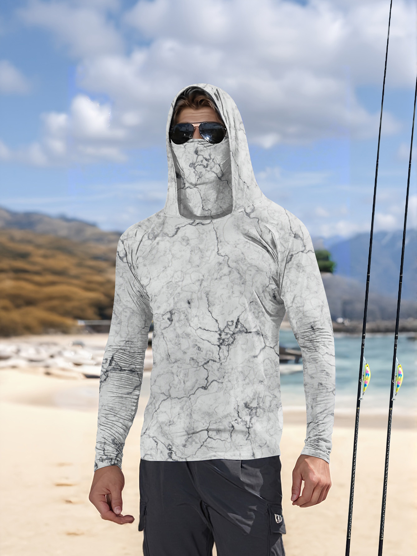 قميص صيد رجالي بغطاء للرأس بأك - مراجعة Summer Uv Clothing وسعره