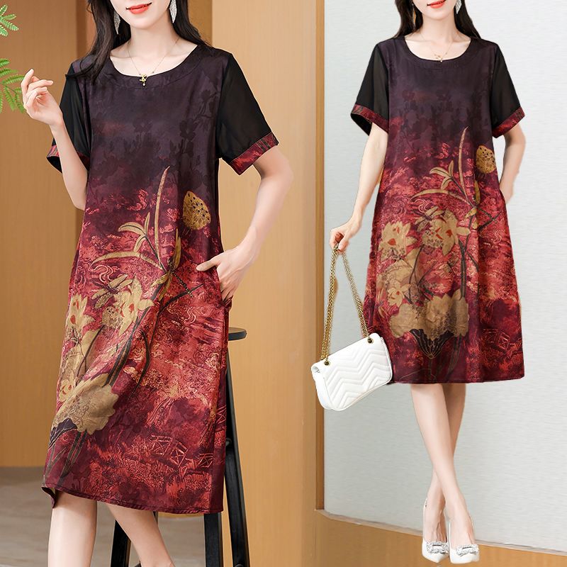 فستان أنيق متوسط الطول مطبوع ب - مراجعة Summer Clothing Over 60 وسعره