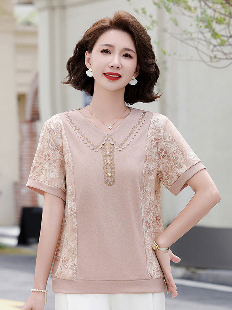 تي شيرت صيفي أنيق محبوك بأكمام - مراجعة Summer Clothing Over 60 وسعره
