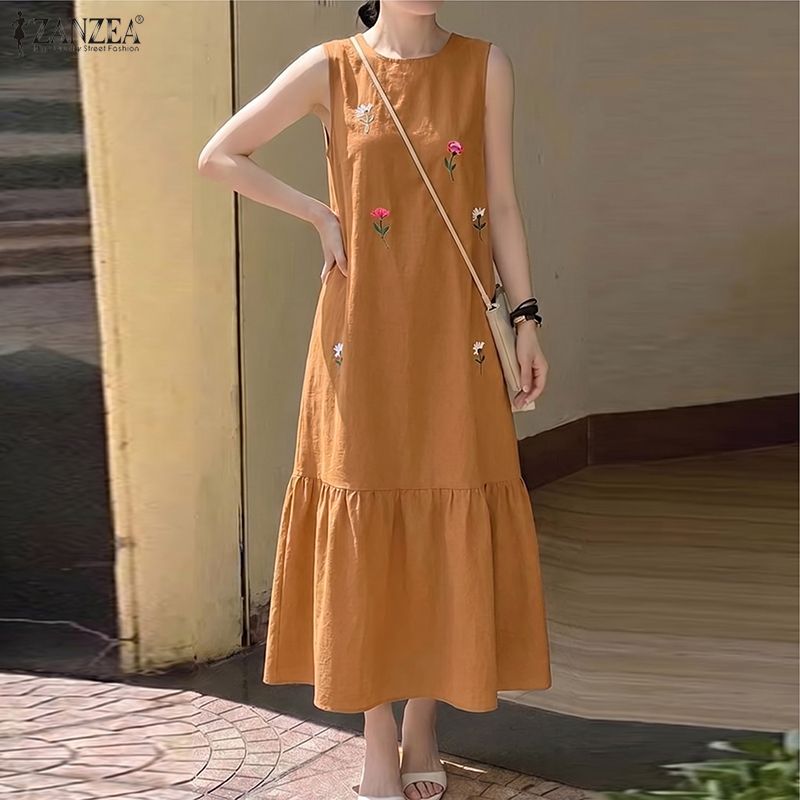 فستان نسائي كاجوال بدون أكمام  - مراجعة Sundress Midi Floral وسعره