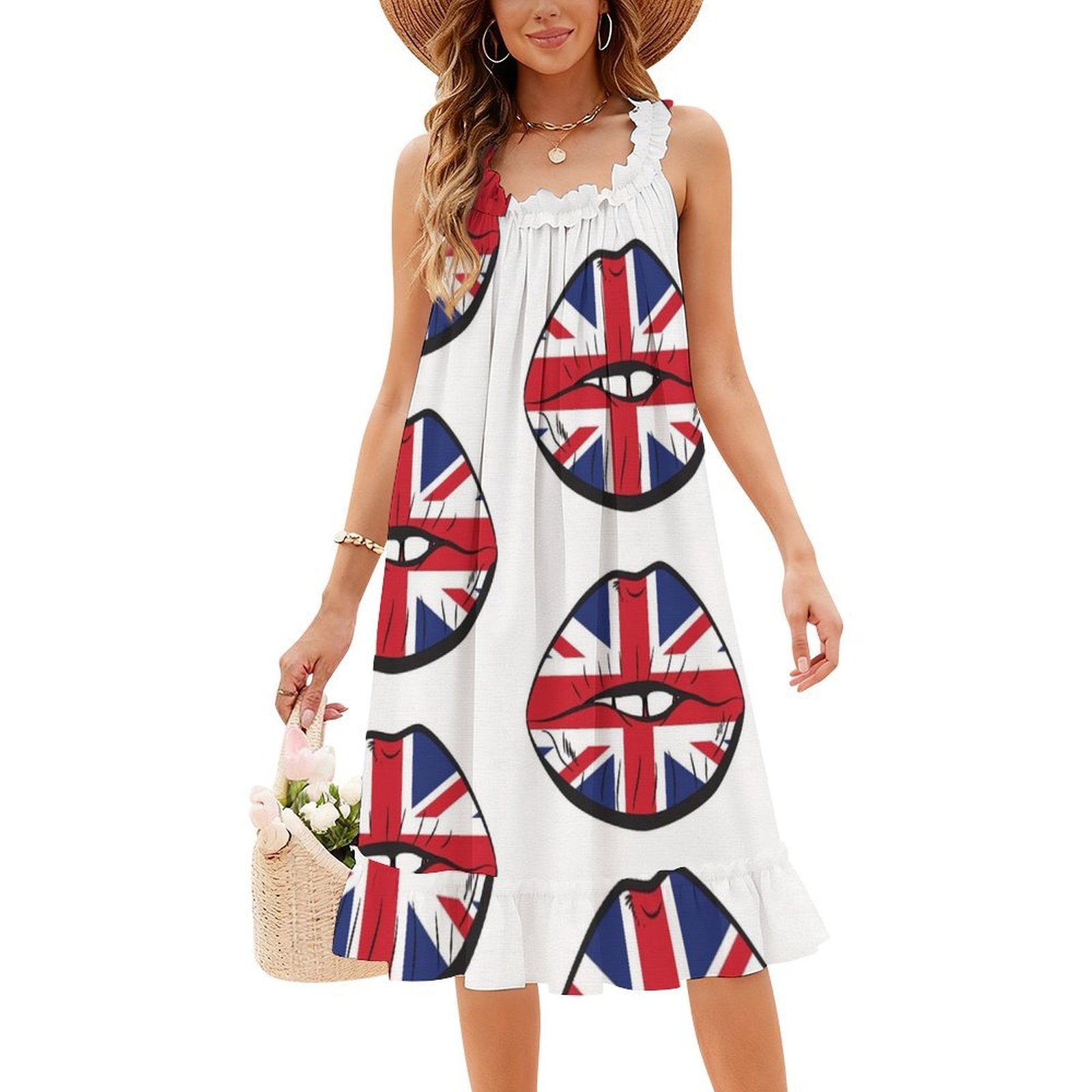 العلم البريطاني مروحة الشفاه ا - مراجعة Womens Summer Clothing Uk وسعره